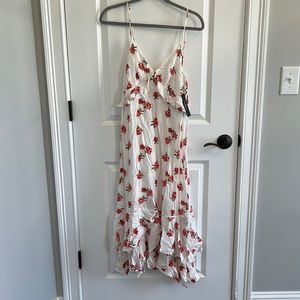 Lulus flower printed high-lo midi dress.